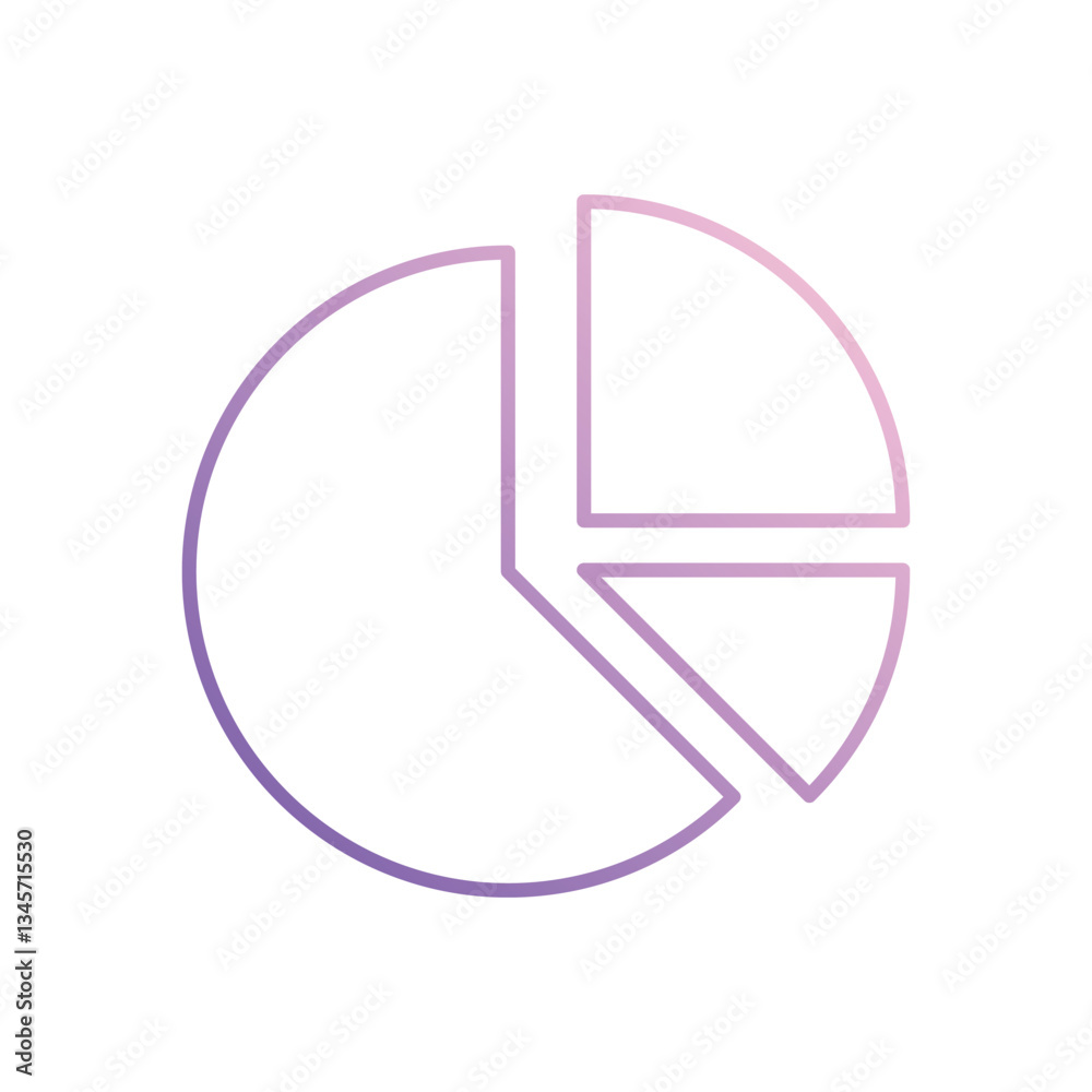 Pie Chart icon isolated on a white background. Vector illustration. Pie Chart icon isolated on a white background. Vector illustration.