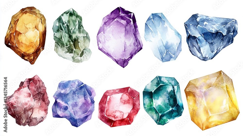 Naklejka premium Beautiful Topaz Gemstone Displayed on a White Backdrop Or blue and pink crystal