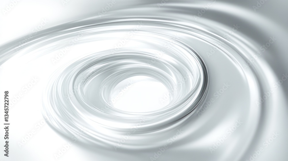 Abstract swirl of smooth, light gray liquid. Possible use for product design backgrounds, texture, fluid dynamics