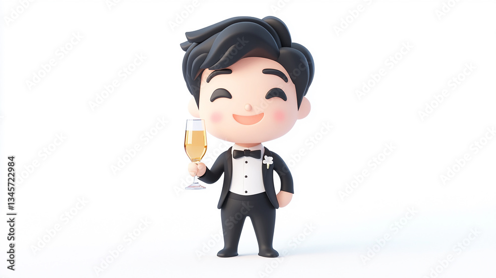 kids background of a groom cute kawaii character illustration isolated kids background of a groom cute kawaii character illustration isolated