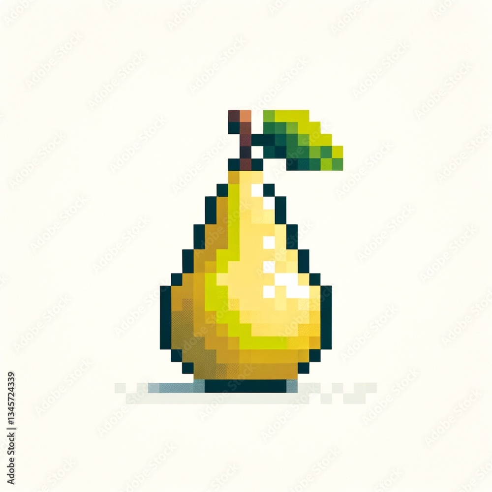 Fototapeta premium Fruits Pixel 8 bit - Pear