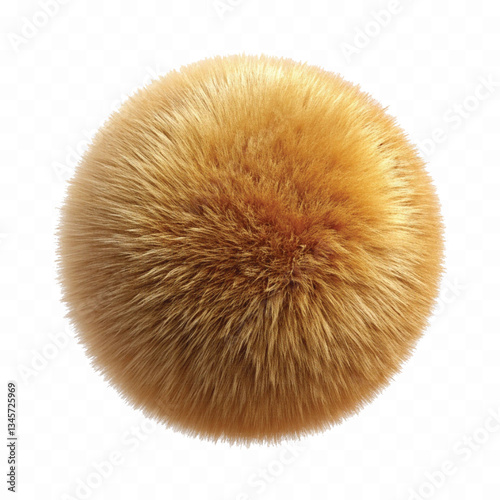 abstract 3d rendering soft fluffy fur ball in different colour style isolated on white background 