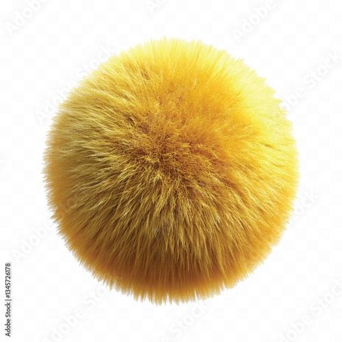 abstract 3d rendering soft fluffy fur ball in different colour style isolated on white background 