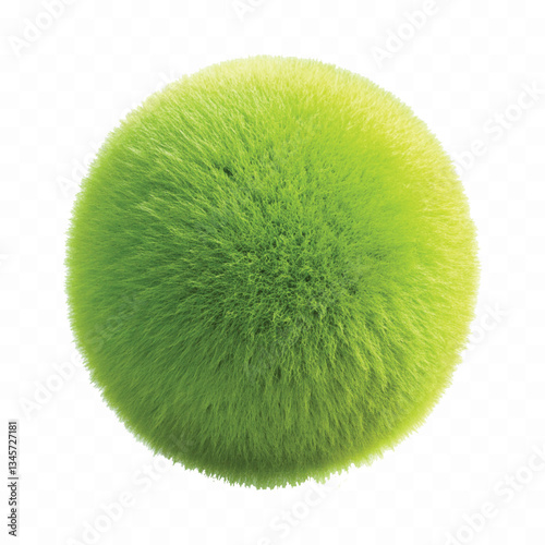 abstract 3d rendering soft fluffy fur ball in different colour style isolated on white background 