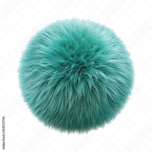 abstract 3d rendering soft fluffy fur ball in different colour style isolated on white background 