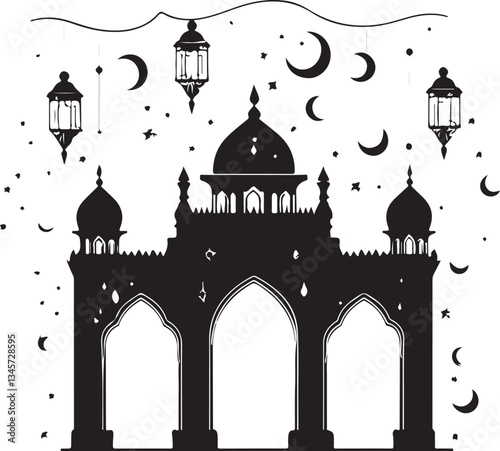 Islamic Ramadan Mosque Vector Bundle