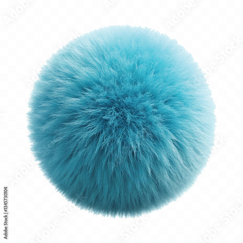 abstract 3d rendering soft fluffy fur ball in different colour style isolated on white background 