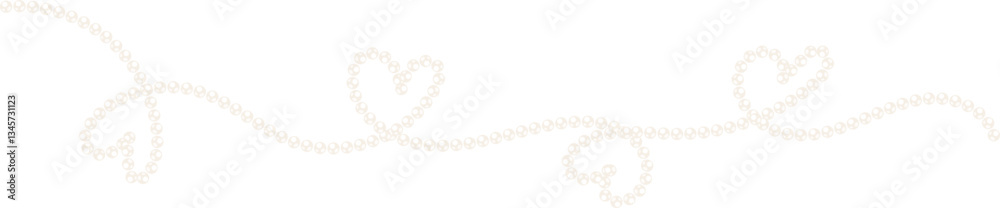 Obraz premium Coquette heart pearl bead chain decorative illustration