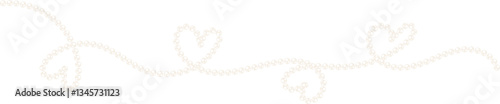 Coquette heart pearl bead chain decorative illustration