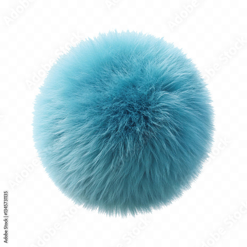 abstract 3d rendering soft fluffy fur ball in different colour style isolated on white background 