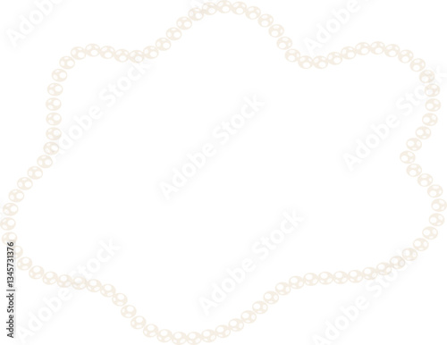 Coquette curve necklace pearl bead chain decorative illustration