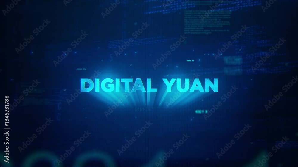 Digital Yuan concept technology futuristic data background