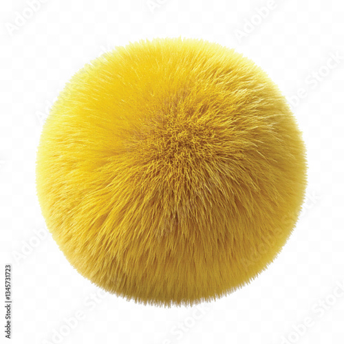 abstract 3d rendering soft fluffy fur ball in different colour style isolated on white background 