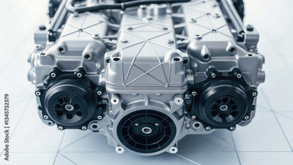 High-resolution image of a car engine showcasing advanced technology and mechanical design High-resolution image of a car engine showcasing advanced technology and mechanical design