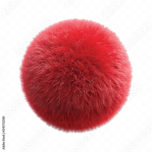 abstract 3d rendering soft fluffy fur ball in different colour style isolated on white background 