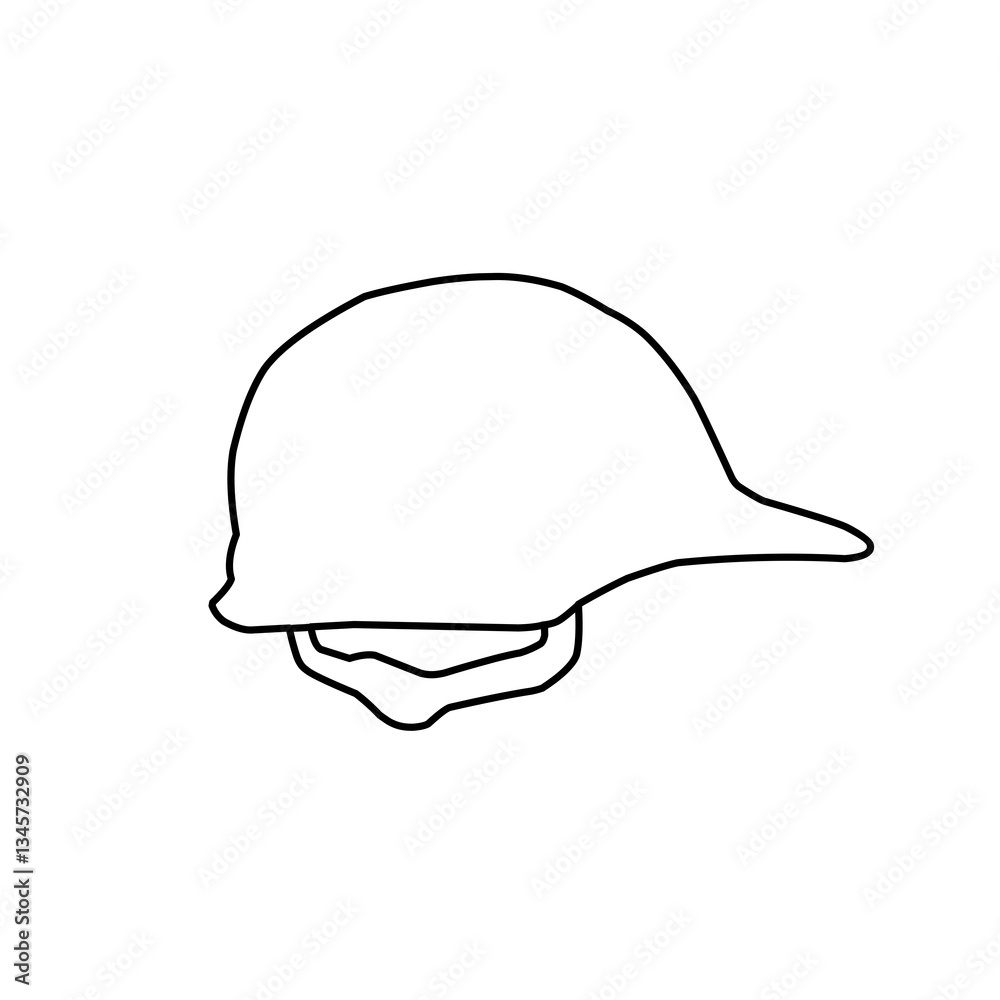 Fototapeta premium Safety Construction Helmet Outline