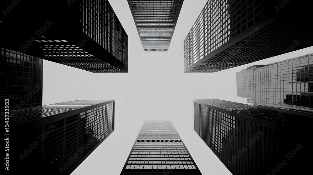 Fototapeta premium Urban Skyscrapers Perspective View