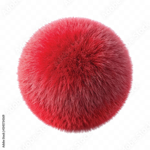 abstract 3d rendering soft fluffy fur ball in different colour style isolated on white background 