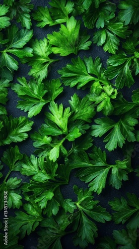 Fresh Parsley Leaves Green Herb Background Texture