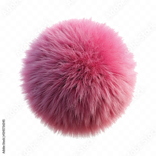 abstract 3d rendering soft fluffy fur ball in different colour style isolated on white background 