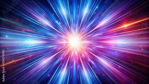 Abstract vibrant radial burst of light and color