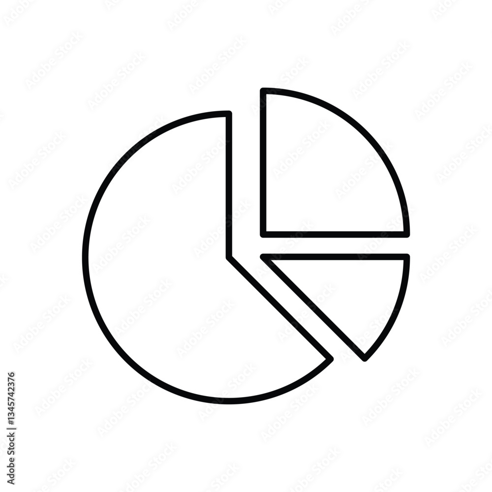 Pie Chart icon isolated on a white background. Vector illustration. Pie Chart icon isolated on a white background. Vector illustration.
