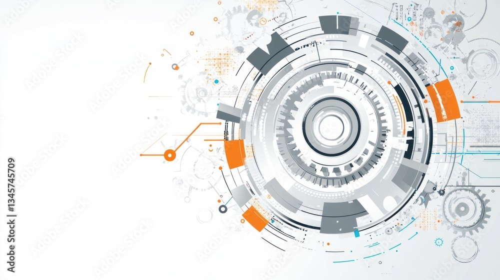 Abstract digital technology, circular design, futuristic background, graphic design, for presentations, website Abstract digital technology, circular design, futuristic background, graphic design, for presentations, website