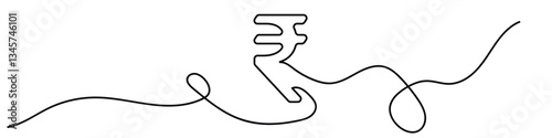 Line art of Indian rupee currency symbol.