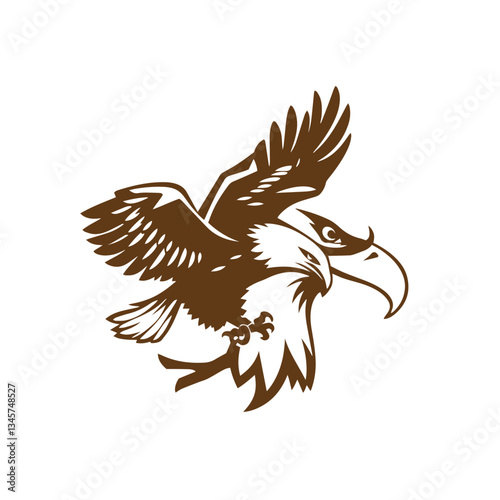 Eagle vibrant exciting logo vector silhouette shows power and strenght illustration design.