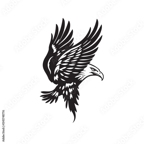 Eagle vibrant exciting logo vector silhouette shows power and strenght illustration design.