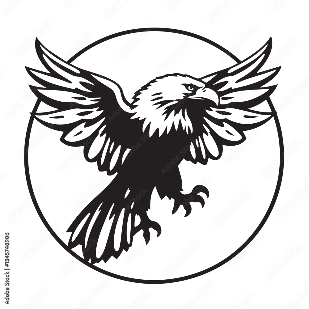 Obraz premium Eagle vibrant exciting logo vector silhouette shows power and strenght illustration design.