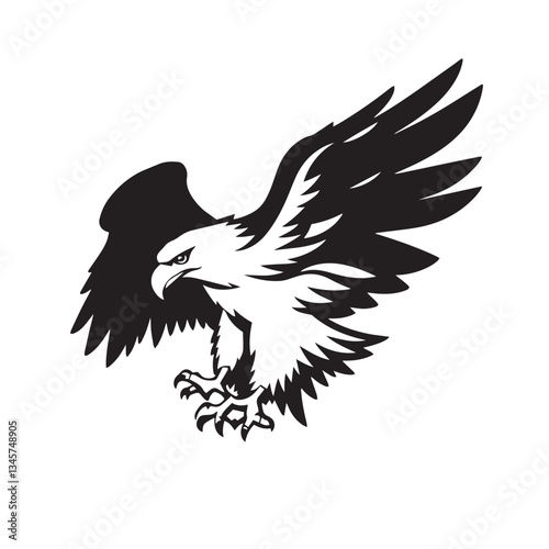 Eagle vibrant exciting logo vector silhouette shows power and strenght illustration design.