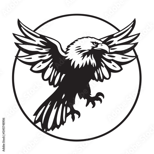 Eagle vibrant exciting logo vector silhouette shows power and strenght illustration design.