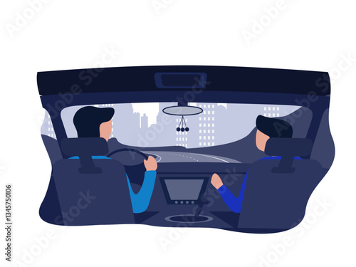 Driving, vector illustration for web, presentation slides, print, etc