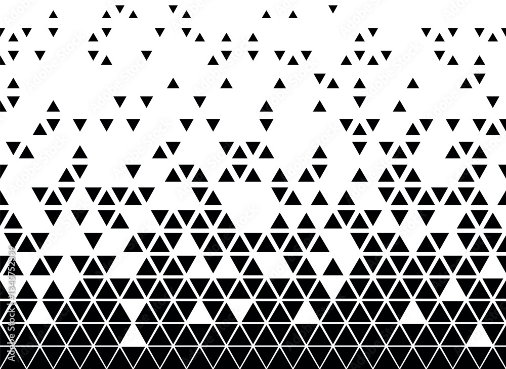 Abstract black triangle pattern on white background