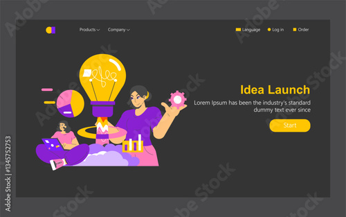 Idea Realization. Flat Vector Illustration