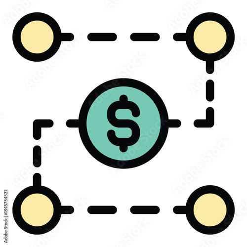 Business plan icon in flat line style representing strategic planning, goal setting, and structured business development..