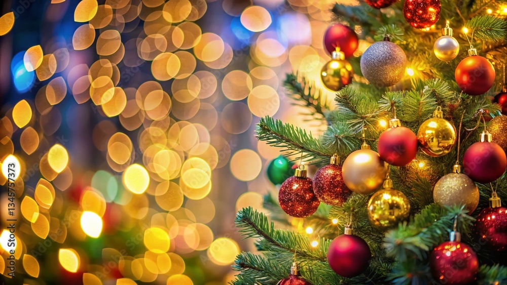 Sparkling Christmas Tree Bokeh Wallpaper Background - Festive Holiday Lights Sparkling Christmas Tree Bokeh Wallpaper Background - Festive Holiday Lights