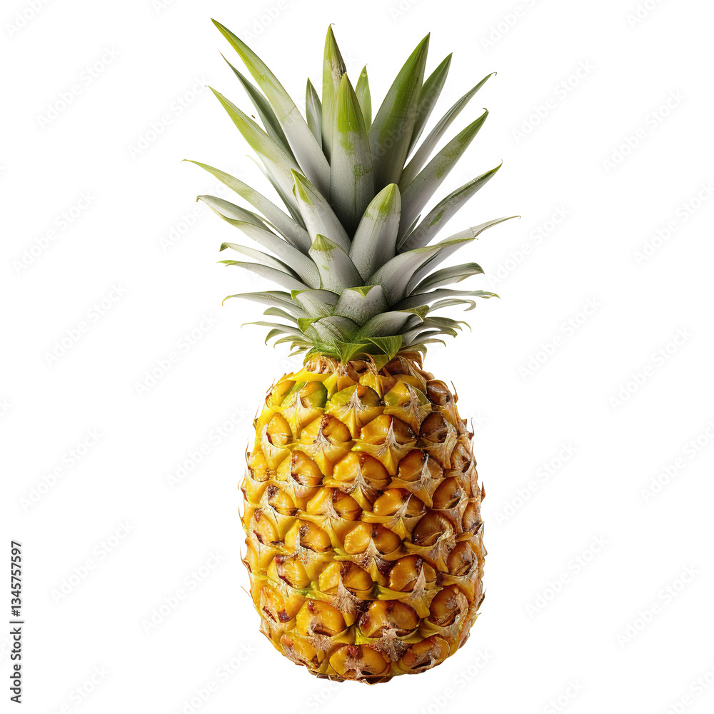 Fototapeta premium Pineapple on PNG Transparent Background. Fresh, Healthy, Healthy Life, Fruit 