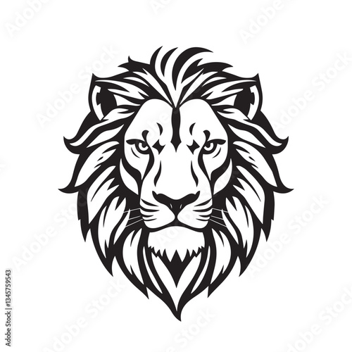 Lion head majestic logo vector silhouette shows power and strenght illustration design.
