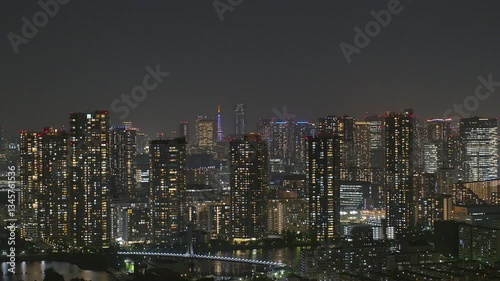 Wallpaper Mural city, night view, bayside, building, high-rise condominium, bridge, canal Torontodigital.ca