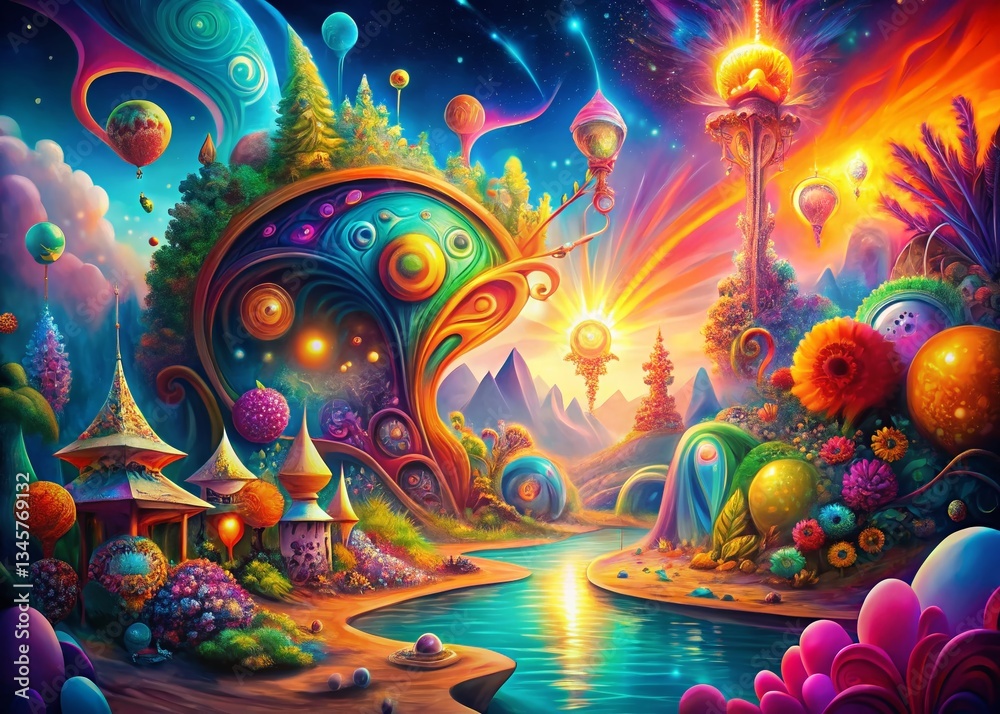 Surreal Cliparts: Dreamlike Collage of Abstract Shapes and Vibrant Colors Surreal Cliparts: Dreamlike Collage of Abstract Shapes and Vibrant Colors