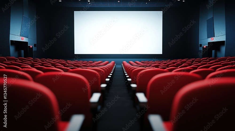 Obraz premium Empty Movie Theater: Awaiting the Show