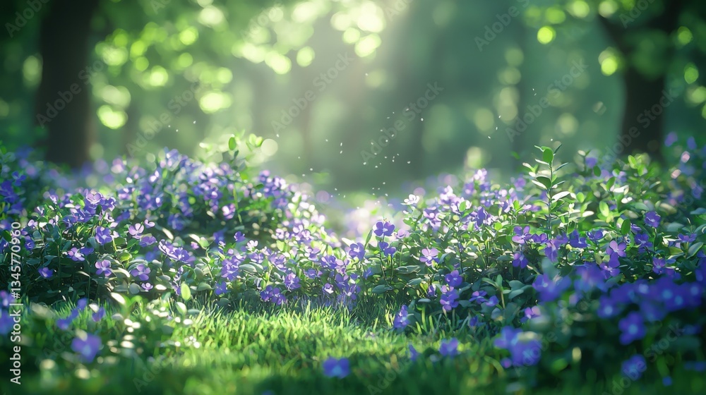 Obraz premium Low-maintenance wildflower lawn showcases vibrant self-heal blooms and lush greenery