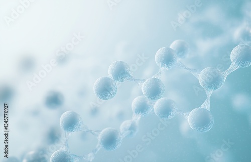 White and light blue medical abstract gradient background with molecules. web banner. Medical background in white and light blue gradient with molecular design. Science, technology and medical concept