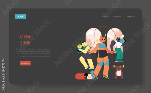 Fitness. Flat Vector Illustration