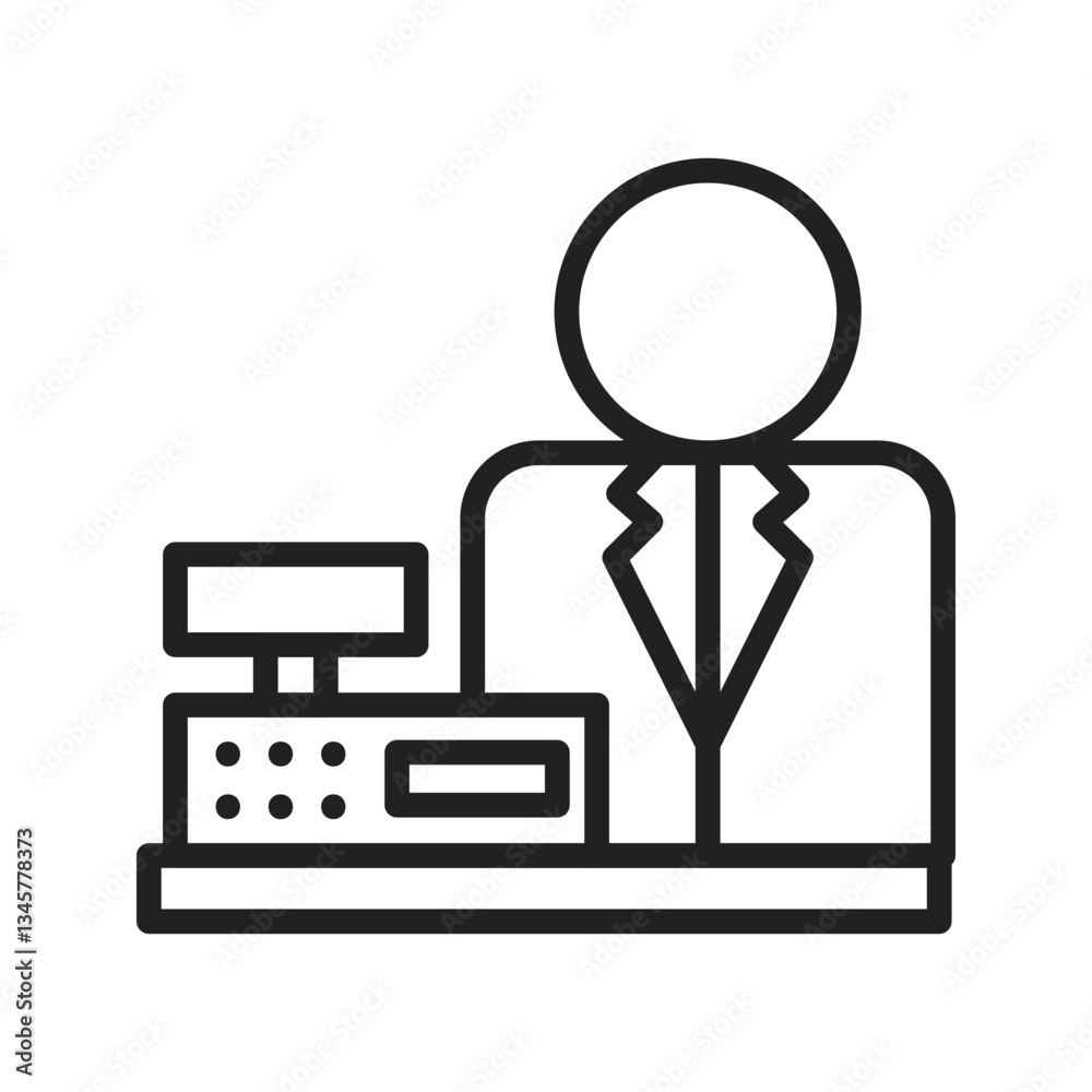 Cashier icon vector image. Suitable for mobile apps, web apps and print media. Cashier icon vector image. Suitable for mobile apps, web apps and print media.