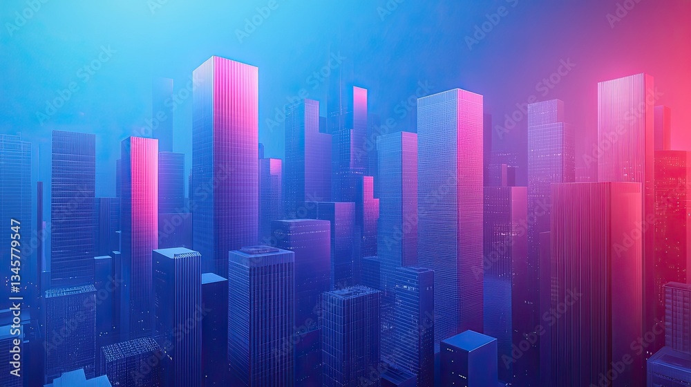 A 3D vector illustration of global business, with a futuristic cityscape featuring skyscrapers A 3D vector illustration of global business, with a futuristic cityscape featuring skyscrapers