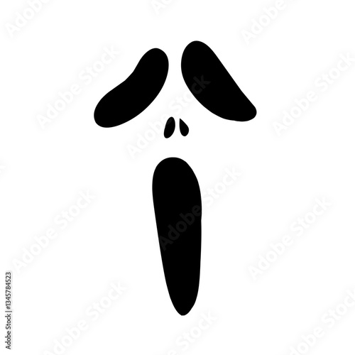 Ghost scream face silhouette 