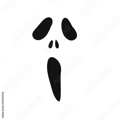 Ghost scream face silhouette 